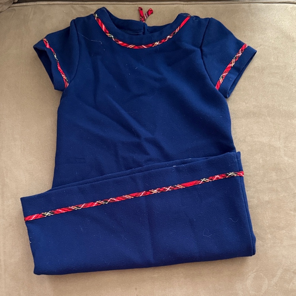 Vineyard Vines Navy Blue Dress with Red Trim